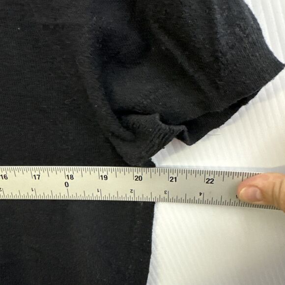 Elle XL Black Sweater Top w/ Silver Jeweled Collar Neckline‎ Sz XL Preppy Demure - Picture 7 of 7